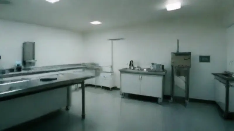 Staff sterilize equipment in a bright room