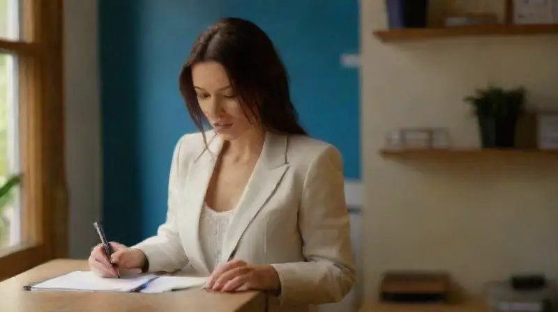 Professional woman examines inspection checklists attentively