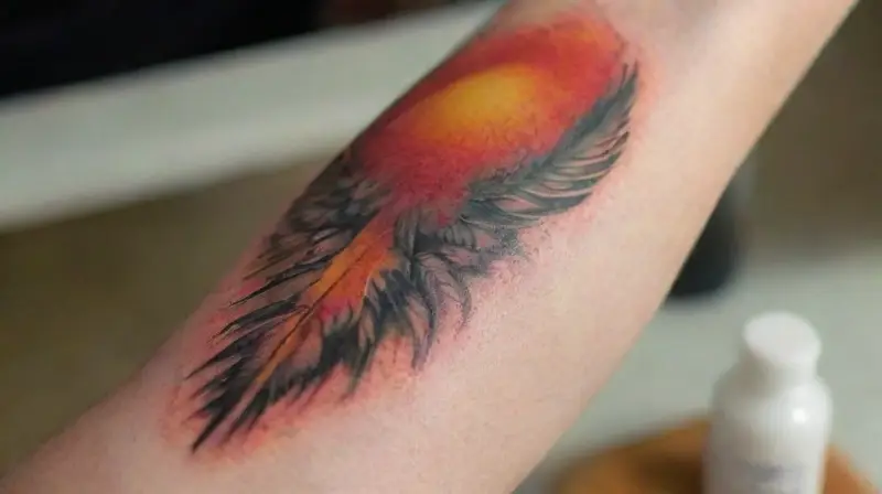Detailed tattoo creation in professional studio surroundings