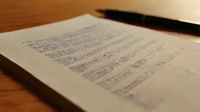 Legal document on wooden desk, detailed scene