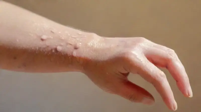 Close-up of arm tattoo and skin detail