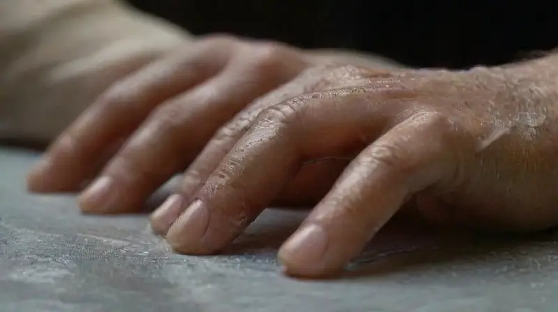 Close-up of realistic, textured disposable gloves