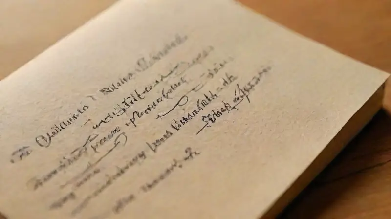 Close-up of handwritten quote on textured paper