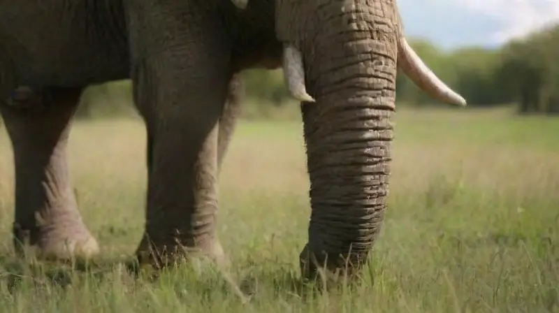 Majestic elephant in lush savanna setting