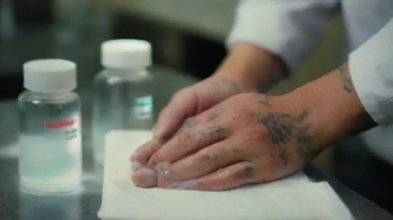 Sterile tattoo studio with meticulous safety procedures