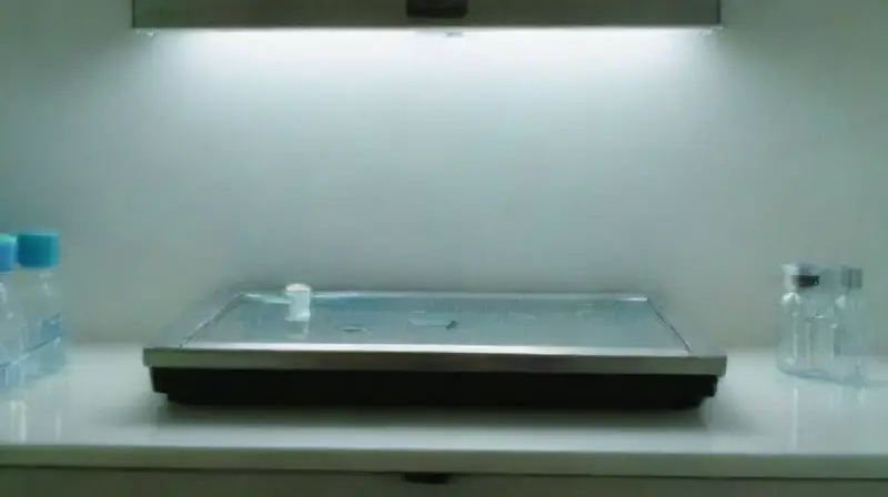 Laboratory scene with sterilization and UV light