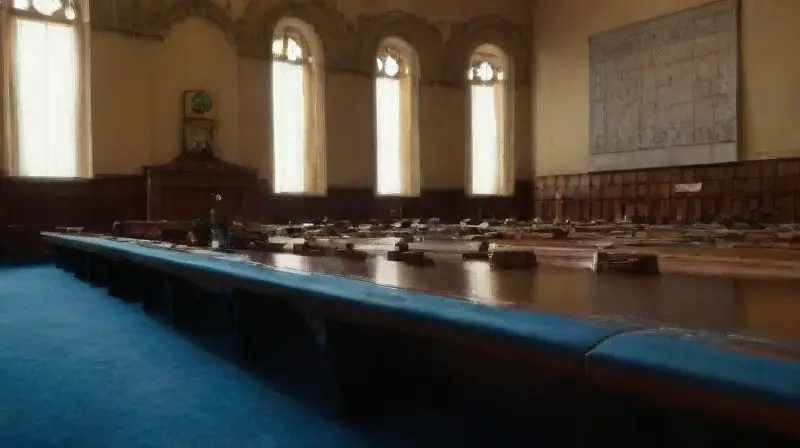 A formal city council meeting scene