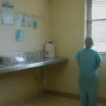 Sterilization room with attentive healthcare workers