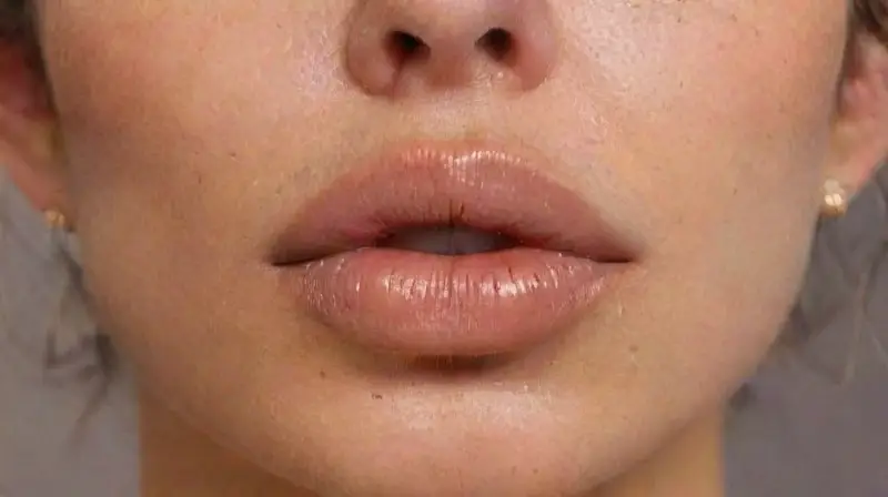 Close-up of lips with piercings