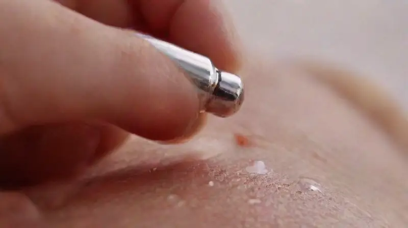 Piercer preparing modern ear piercing scene