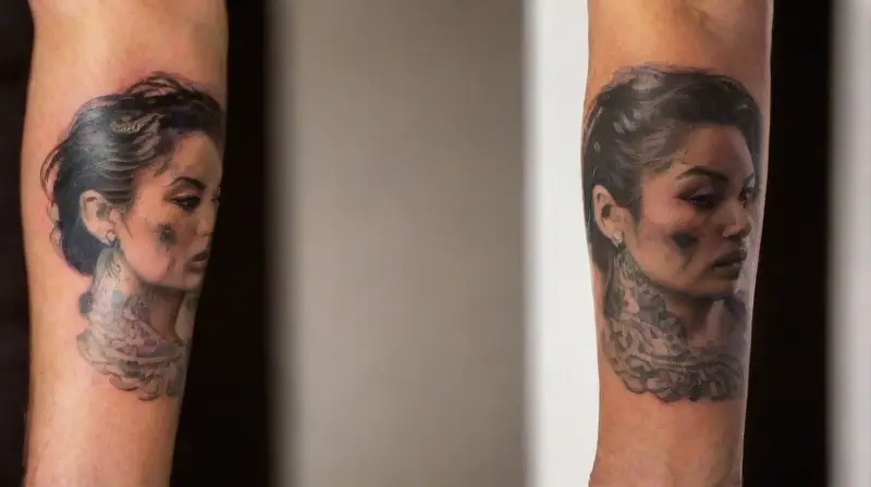 Vibrant, detailed tattoo convention with diverse artists