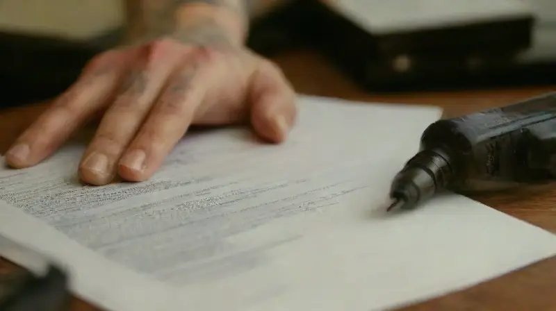 Legal inspection of tattoo artists workspace