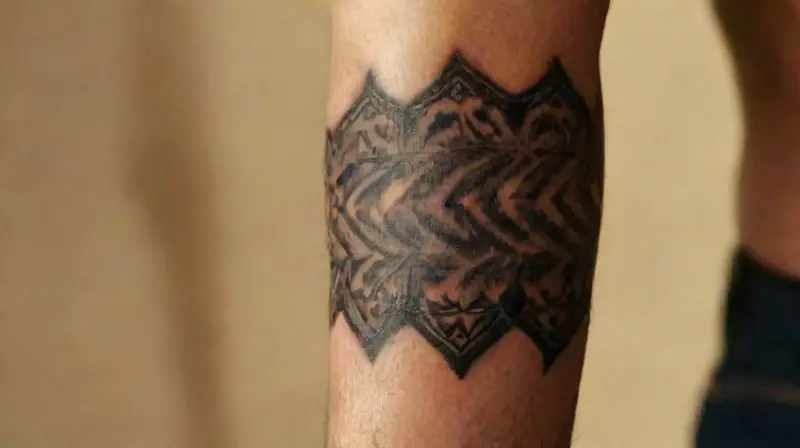 Detailed tribal tattoo on realistic forearm skin