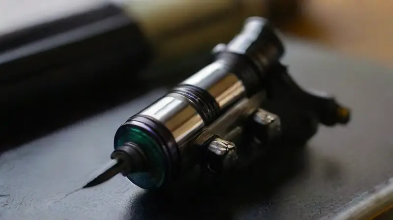 High-tech tattoo machine with intricate details