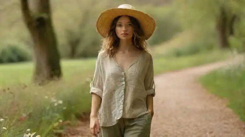 Woman standing outdoors in soft natural light