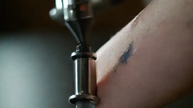 Close-up of realistic modern tattoo machine
