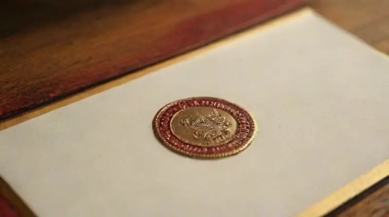 Close-up of authentic, ornate certificate details