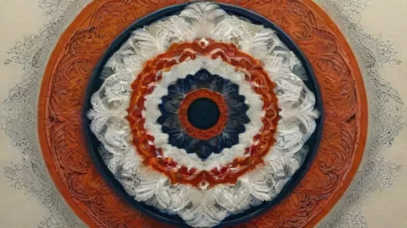 Detailed symmetrical mandala with textured shading