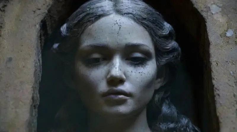 Dark Gothic art with intricate, realistic details