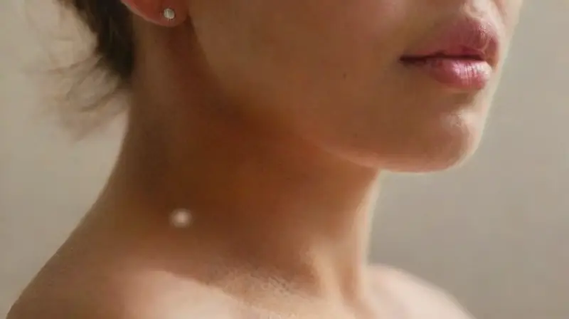 Delicate collarbone piercing with natural subtlety
